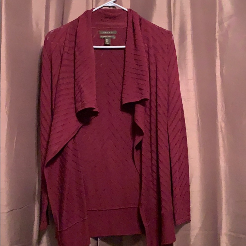 Burgundy wool cardigan